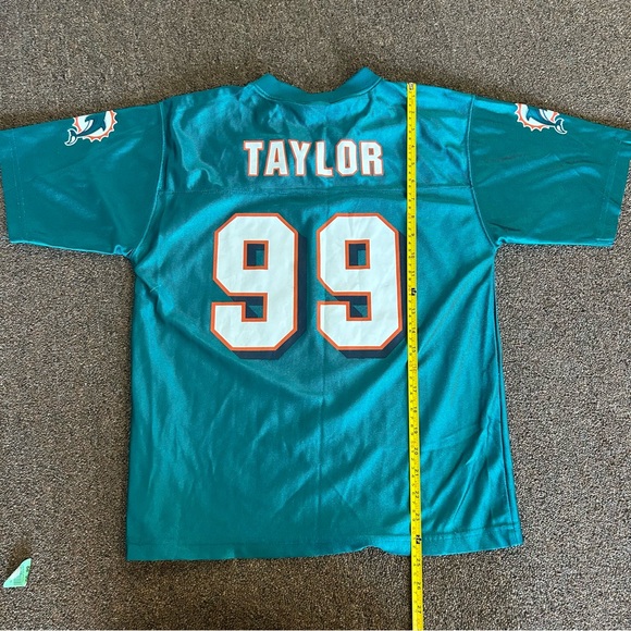 Vintage NFL JASON TAYLOR #99 Miami Dolphins Jersey Youth Large 14-16 - Picture 6 of 6
